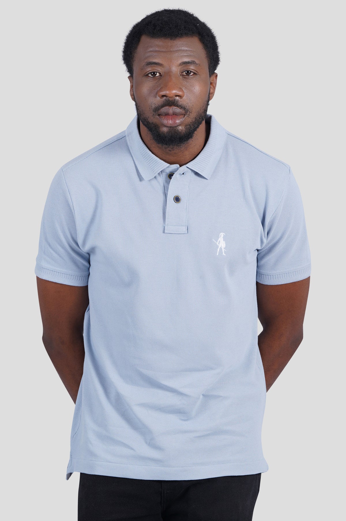 Blue Fog Double Pique Organic Polo-Shirt