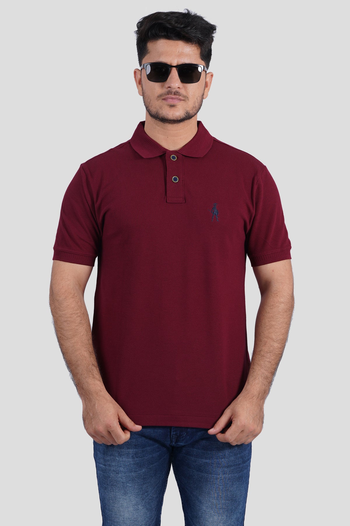 Wine Double Pique Organic Polo-Shirt