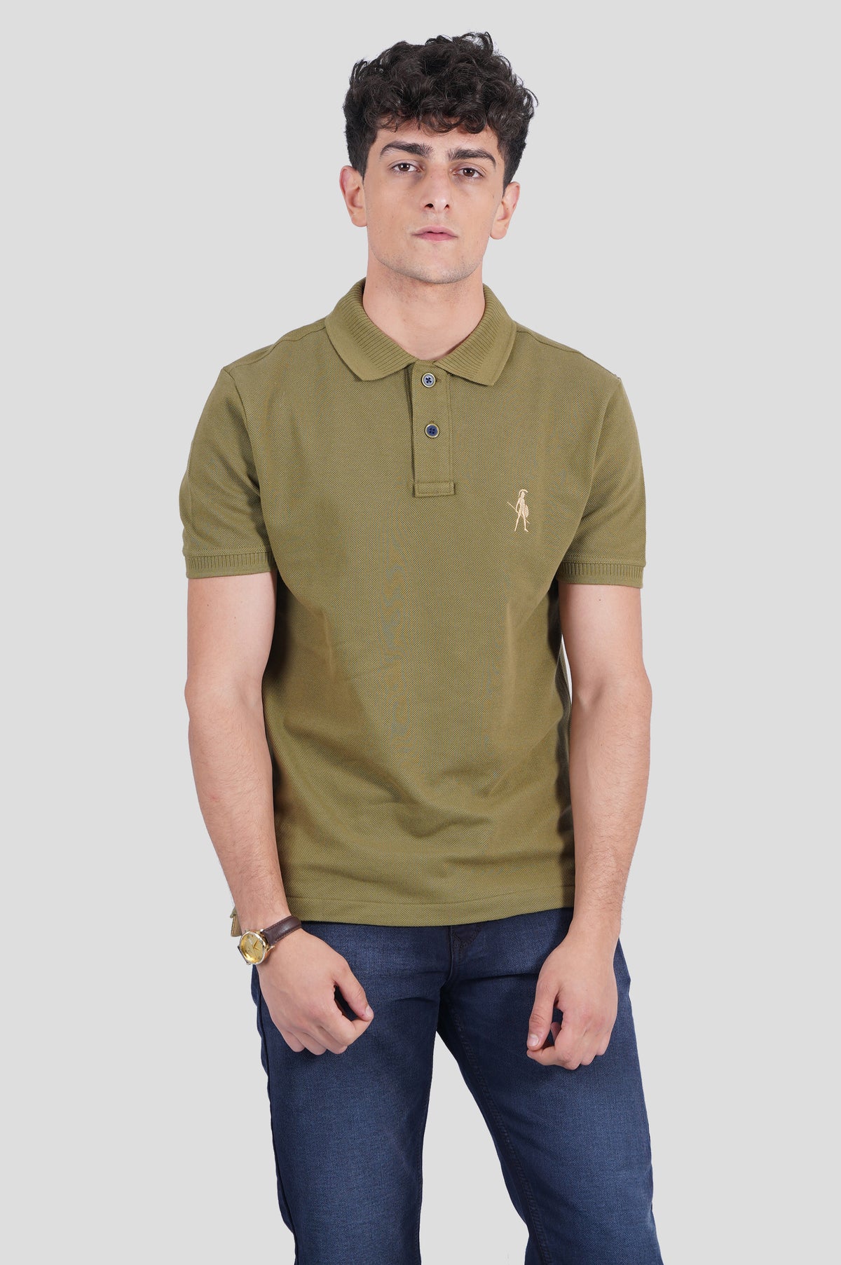 Martini Olive Double Pique Organic Polo-Shirt